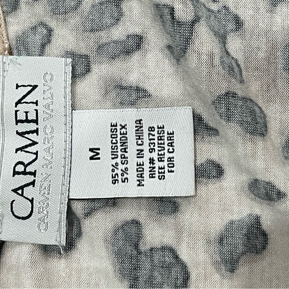 Carmen Marc Valvo M Leopard Print Sleeveless Top with Stretch 400 - Picture 7 of 8